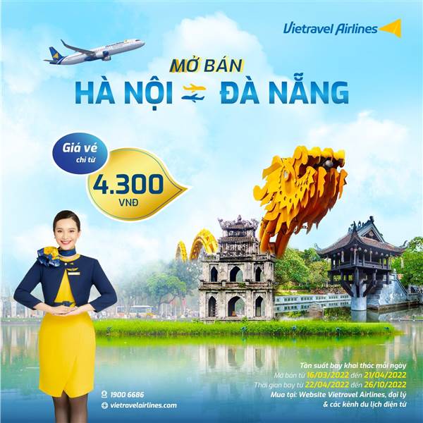 chặng bay mới Hà Nội - Đà Nẵng (HAN - DAD)