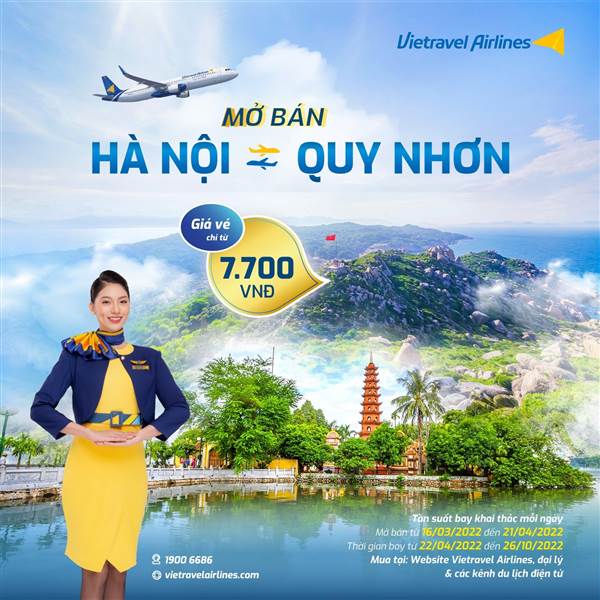 chặng bay mới Hà Nội - Quy Nhơn (HAN - UIH)